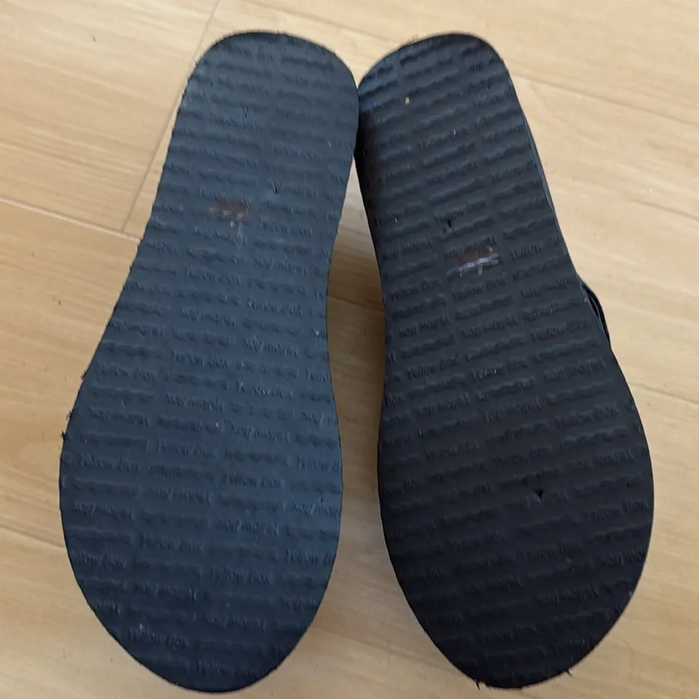 YELLOW BOX WOMEN YELLOW EMBELLISHED BEADING MEDIUM HEEL ROUND TOE SIZE 8.5 WEDGE - Picture 9 of 13